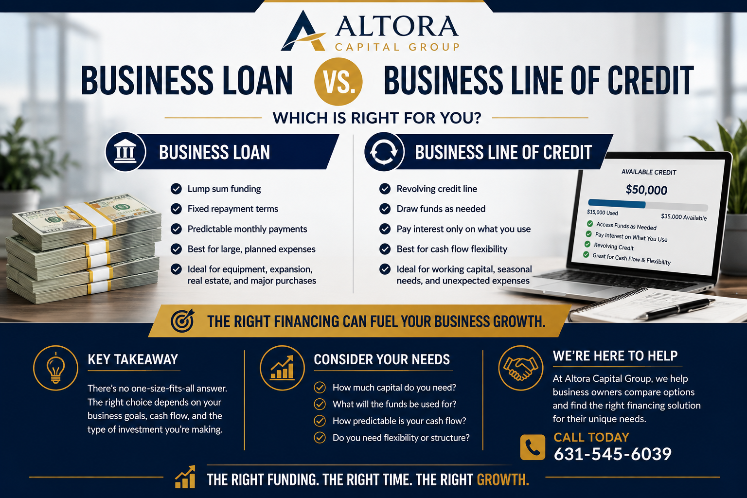 Business loan vs business line of credit comparison for business owners