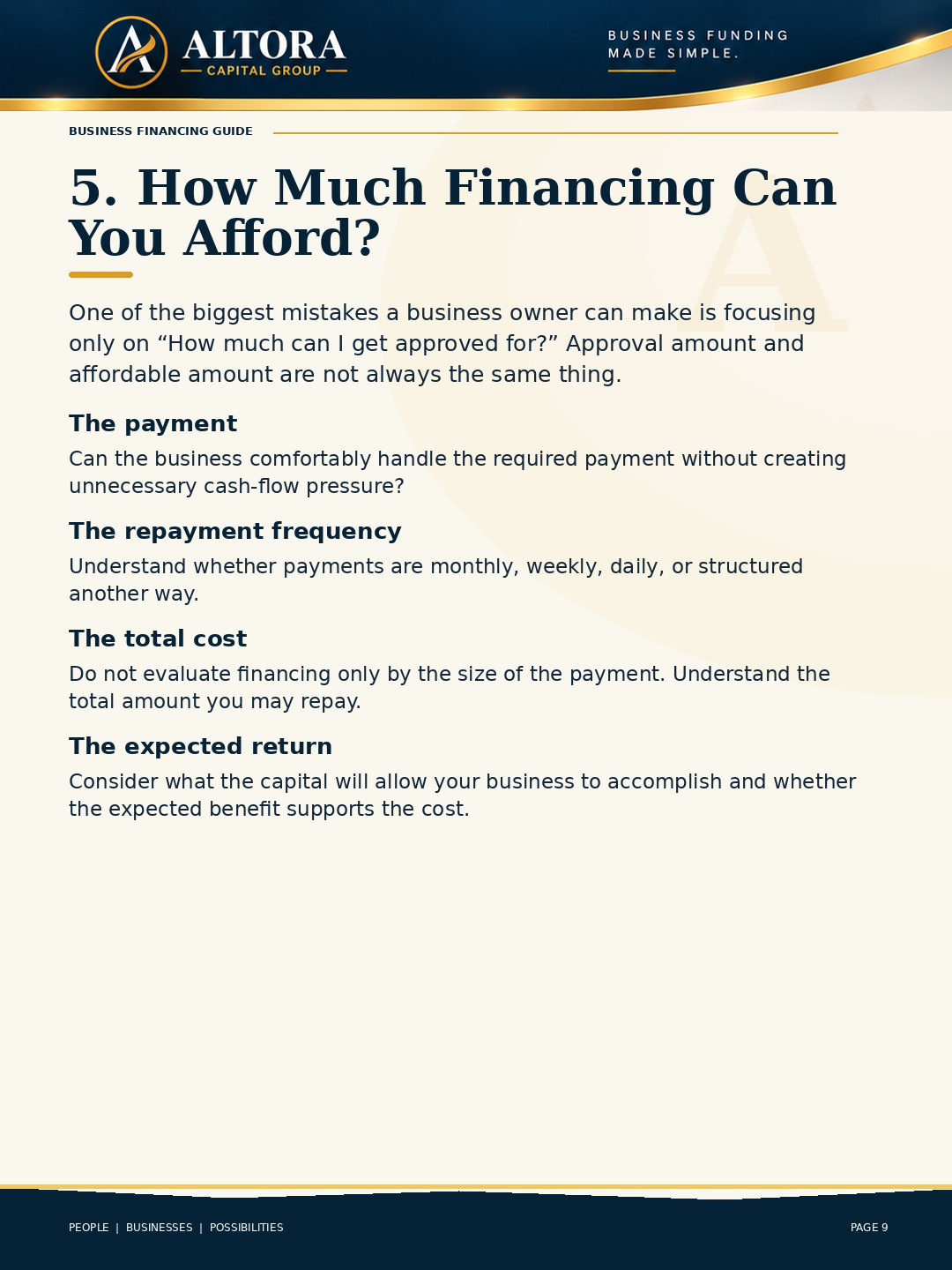Business Financing Guide page 9