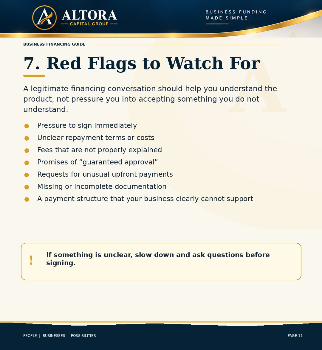 Business Financing Guide page 11